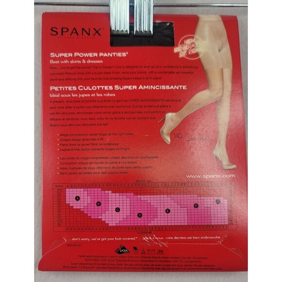 Spanx 915 Super Power Panties Mid-Thigh Shaper Size F Black Slim & Tummy Control - Picture 7 of 8